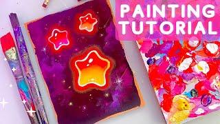 Glowing Star Acrylic Painting Tutorial for Beginners + How to Paint Glowing Effects