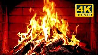  Cozy Fireplace 4K (12 HOURS). Fireplace with Crackling Fire Sounds. Fireplace Burning 4K