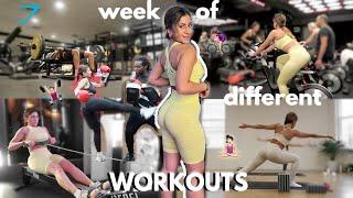 FULL WEEK OF WORKOUTS/ trying different workout routines  || Gymshark haul new releases!