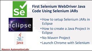 First Selenium WebDriver Code using Java with Latest JARs in Eclipse (2022)