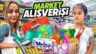 DEV MARKET ALIŞVERİŞİ !? TÜM MARKETİ ALDIK ! | Gamze Karta Öykü Karta