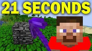 Breaking BEDROCK in minecraft for 21 seconds