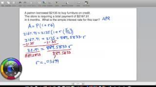 Finding Rate of Simple Interest