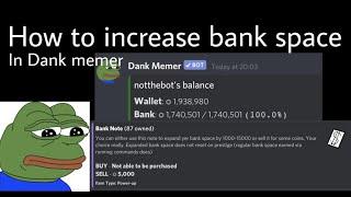 How to increase bank space in dank memer [outdated]