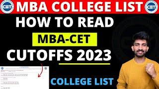 How to Read MBA CET Cutoffs to Make College List | MBA CET Cutoffs 2023