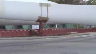 VIDEO: 123-foot Turbine Blades Roll Through Town