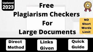 Free Plagiarism Checker Without Short Words Limit