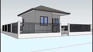 BEST TUTORIAL IN CREATING SIMPLE 3D HOUSE FENCE in SketchUp - Part 5 of Design 1