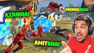 ALL 4 RED CRIMINAL OP GAMEPLAY OF AJJUBHAI, AMITBHAI AND @Munnabhaigaming -FREE FIRE HIGHLIGHTS