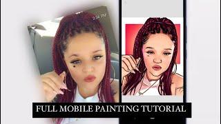 HOW TO CARTOON YOURSELF ON MOBILE(full painting tutorial)