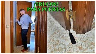 Quitar roce de la puerta SIN DESMONTAR | Puerta pega o arrastra, Trucos e ideas de madera