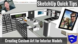 Creating Custom Wall Art for Your Models in SketchUp - SketchUp Quick Tips