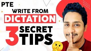 PTE LISTENING: WRITE FROM DICTATION | 3 tips for 79+ | SECRET TIPS