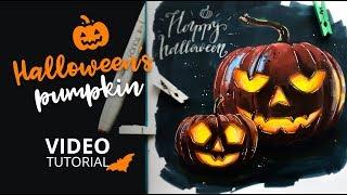 Tutorial: marker drawing Halloween's pumpkins (with ENG subtitles)