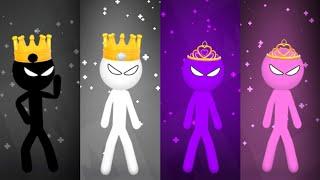 Kings vs Queens in Stickman party  MINIGAMES | Gameplay 1 2 3 4 Player