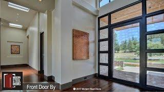 Glass & Metal Pivoting Front Door | MODERN STEEL DOORS