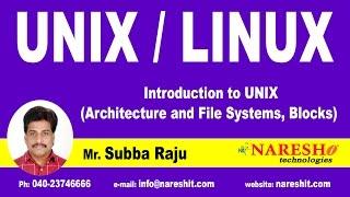 UNIX Architecture and File Systems, Blocks | UNIX Tutorial | Mr. Subba Raju