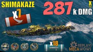 Destroyer Shimakaze 7 Kills & 287k Damage | World of Warships Gameplay