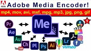 Как конвертировать в mp4 видео avi, mov, mp3 конвертер  Adobe Media Encoder обзор для ЮТУБА  53 №1