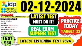 IELTS Listening Practice Test 2024 with Answers | 02.12.2024 | Test No - 934