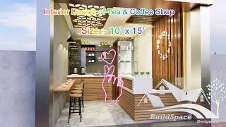 Interior Design | Tea & Coffee Shop | Modern Design | Shop Size 10'x15' | @3d_designhub