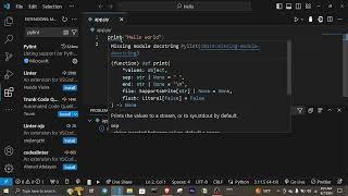 Missing Module Docstring in Python 3 | Pylint Error in VSCode