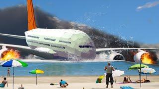 Emergency Landing On The Beach After Engine Exploded - Airplane Crashes ! Besiege plane crash
