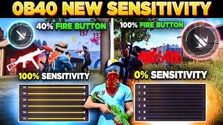 OB40 0 Sensitivity vs 100 Senitivity  Fire Button Size 'u' Shape Onetap & Ump Setting // FreeFire