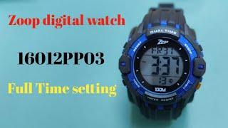 how to set the time zoop digital watch 16012pp03