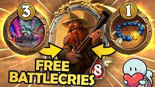 I played Golden Brann with FREE Battlecries! | Hearthstone Battlegrounds