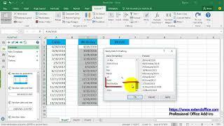 How to convert date to weekday name or month name in Excel