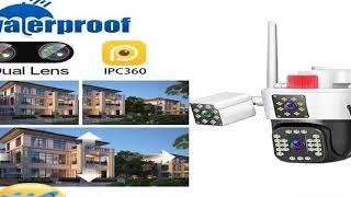 Linook 12MP, 4K, 4-lens, WiFi monitoring camera, IP camera, CCTV outdoor WiFi camera, WiFi