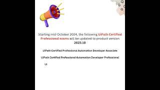 UiPath Certified Professional Exams Update