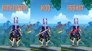 BEST F2P WEAPON FOR AYAKA?? Amenoma VS Hod VS Isshin {genshin impact}