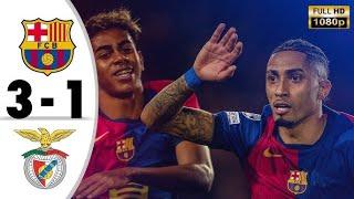 Barcelona vs Benfica 3-1 • Champions League Highlights & All Goals 2025