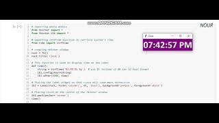 Python program showing time using Tkinter