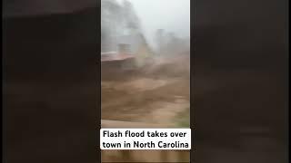 Flash flood takes over town in North Carolina as part of the aftermath of hurricane Helene￼