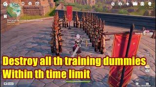 Destroy all the training dummies within the time limit | Genshin Impact