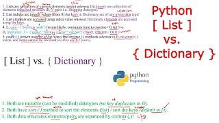 Python | List vs. Dictionary | Differences & Similarities