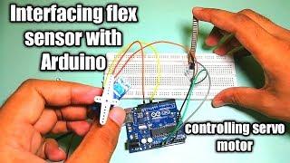 Interfacing Flex sensor With Arduino and control Servo Motor and LED.