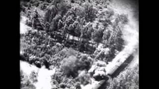 US WWII Fighters Strafing Targets In Germany