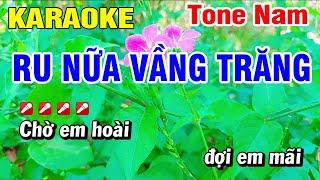 Karaoke Ru Nửa Vầng Trăng Nhạc Sống Tone Nam | Hoài Phong Organ