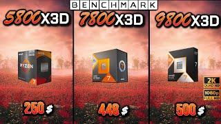 Ryzen 7 5800X3D vs 7 7800X3D vs 9800X3D / Test / FHD - QHD / 1080p - 1440p / RTX 4090 / in 8 Games