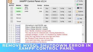 How to fix MySQL Shutdown Unexpectedly Error (Hindi) | Expert Rohila