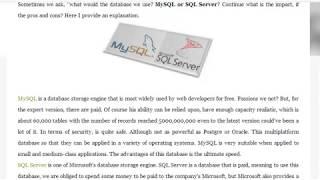 Differences between MySQL and SQL Server