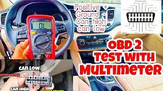 Test car OBD 2 wire with multimeter.