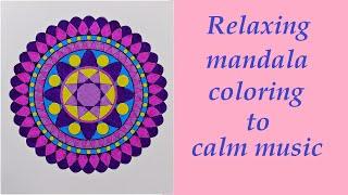 Relaxing mandala coloring to calm music.