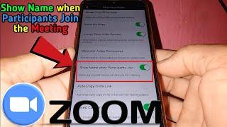 How to Show Name when Participants Join the Meeting in Zoom