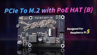 PCIe to M.2, with PoE function, for Raspberry Pi 5, NVMe Protocol M.2 Solid State Drive, Pi5 PoE HAT