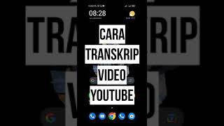 Tutorial Transkrip Video YouTube